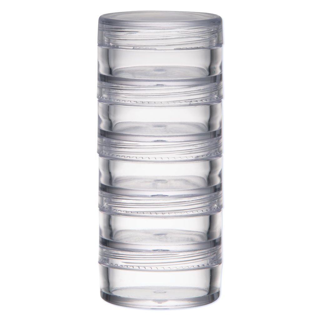 Plastic Stackable Round Containers 6 pieces