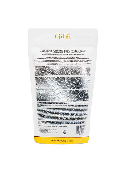 GiGi Soothing Azulene Hard Wax Beads For Sensitive Skin – 14oz, Blue