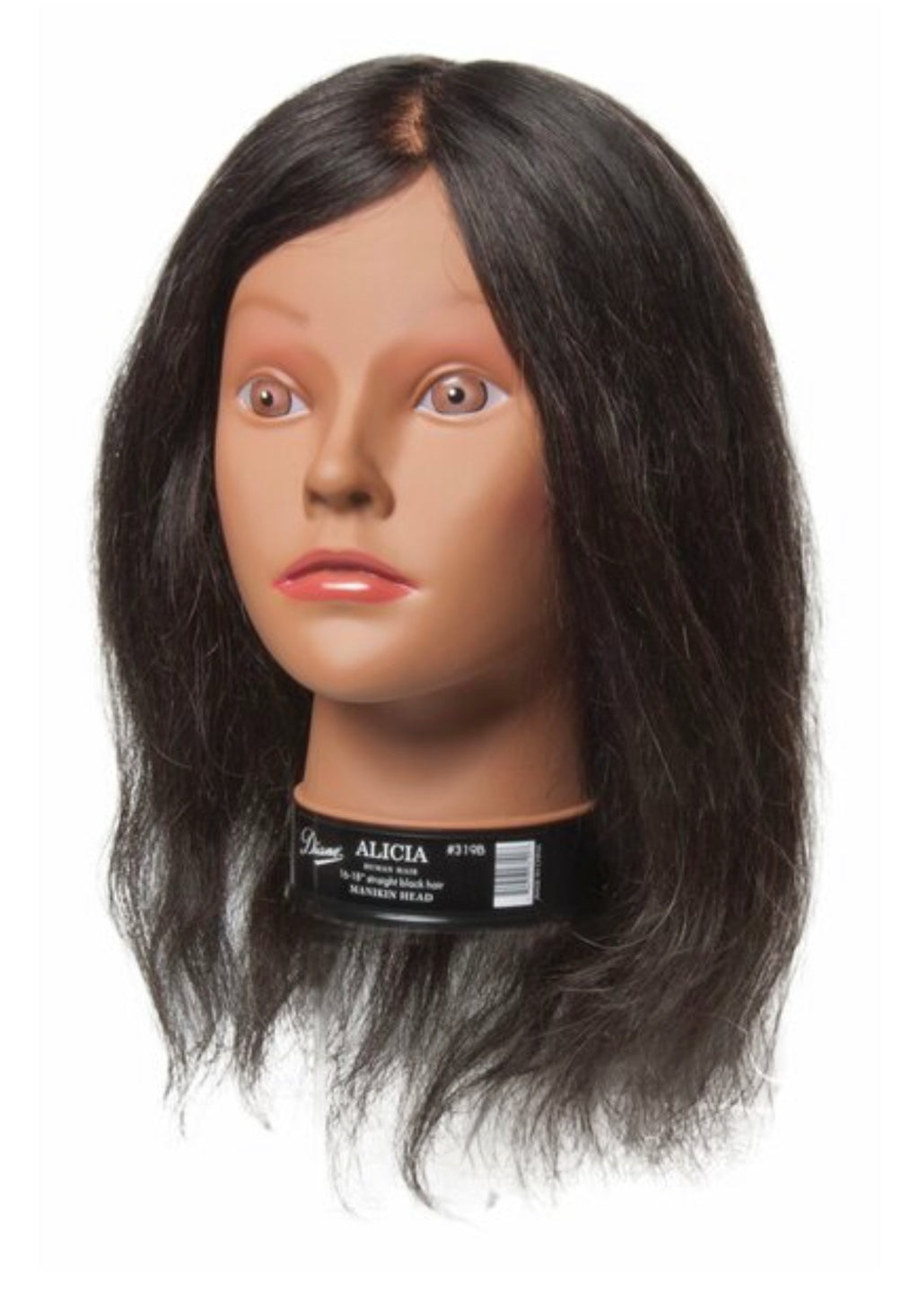 Mannequin Head with Hair and Stand, 60% Real Hair Mannequins to Dark Brown
