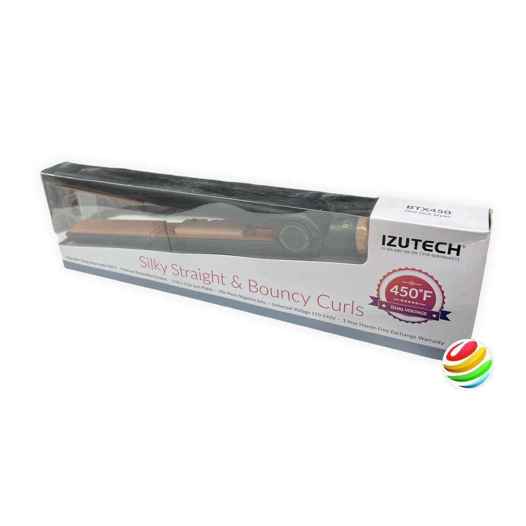 IZUTECH BTX450 Two Tone Tourmaline Ceramic Negative Ion Flat Iron