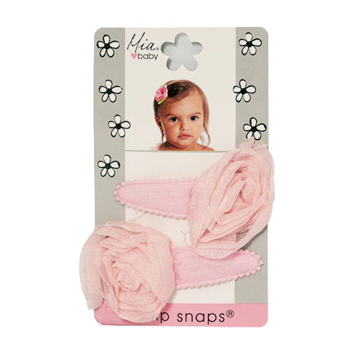 Mia Girl - Snip Snaps® with Rosettes "Light Pink" 2PCs