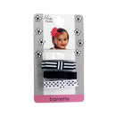 Mia Baby - Satin Bow Barrettes "Black +White" 4PCs