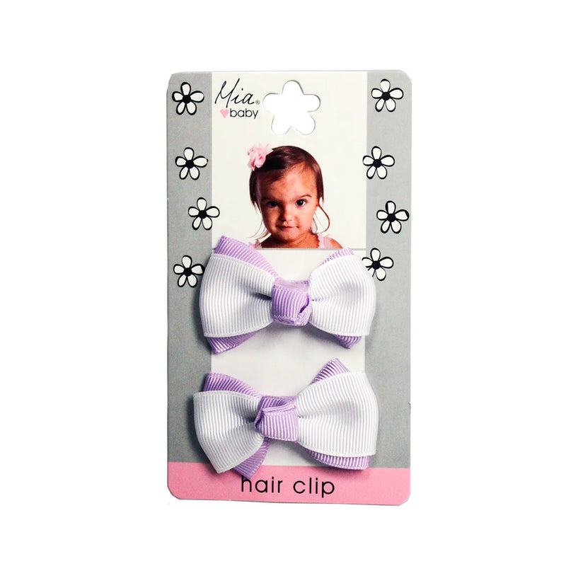 Mia Baby - Grosgrain Ribbon Mini Bow Clips 2PCs