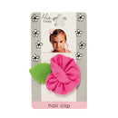 Mia Girl - Jersey Flower Hair Clip "Hot Pink" 1PC