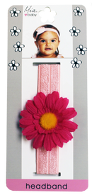 Mia Baby - Daisy Headband 1PC "Hot Pink, Light Pink"
