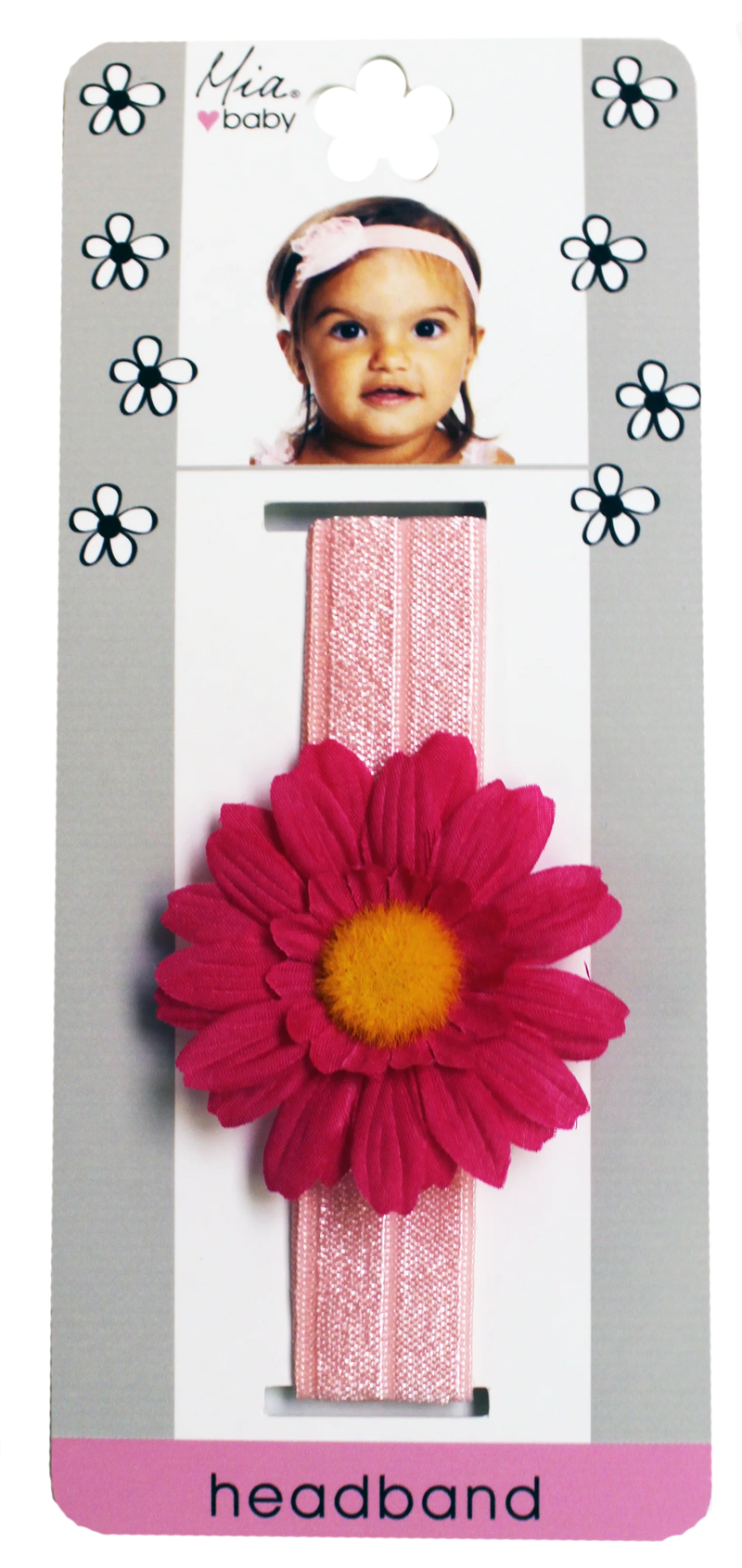 Mia Baby - Daisy Headband 1PC "Hot Pink, Light Pink"