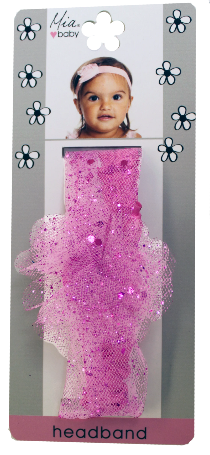 Mia Baby - Sparkly Tulle Headband "Light Pink" 1PC