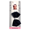 Mia Girl - Frayed Satin Bow Headband "Black" 1PC