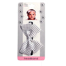 Mia Girl - Frayed Satin Bow Headband "Polka Dots" 1PC