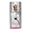 Mia Girl - Frayed Satin Bow Headband "White" 1PC