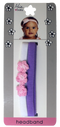 Mia Girl - Terrycloth Headband + Crocheted Flowers "White/Light Pink + Purple" 2PCs #00351