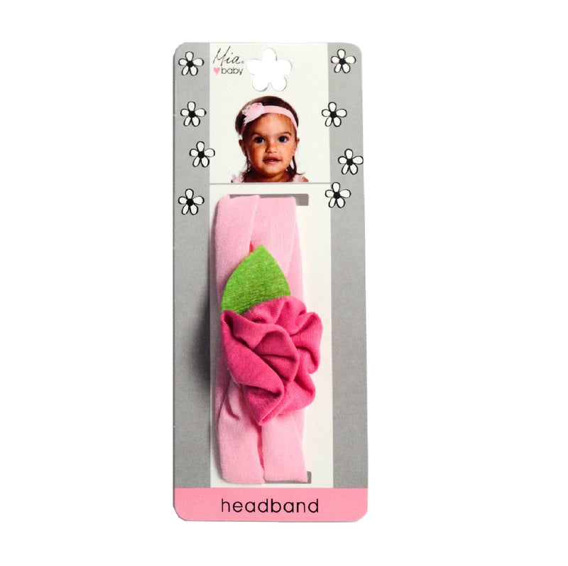 Mia Baby - Jersey Flower Headband 1PC "Light Pink + Hot Pink"