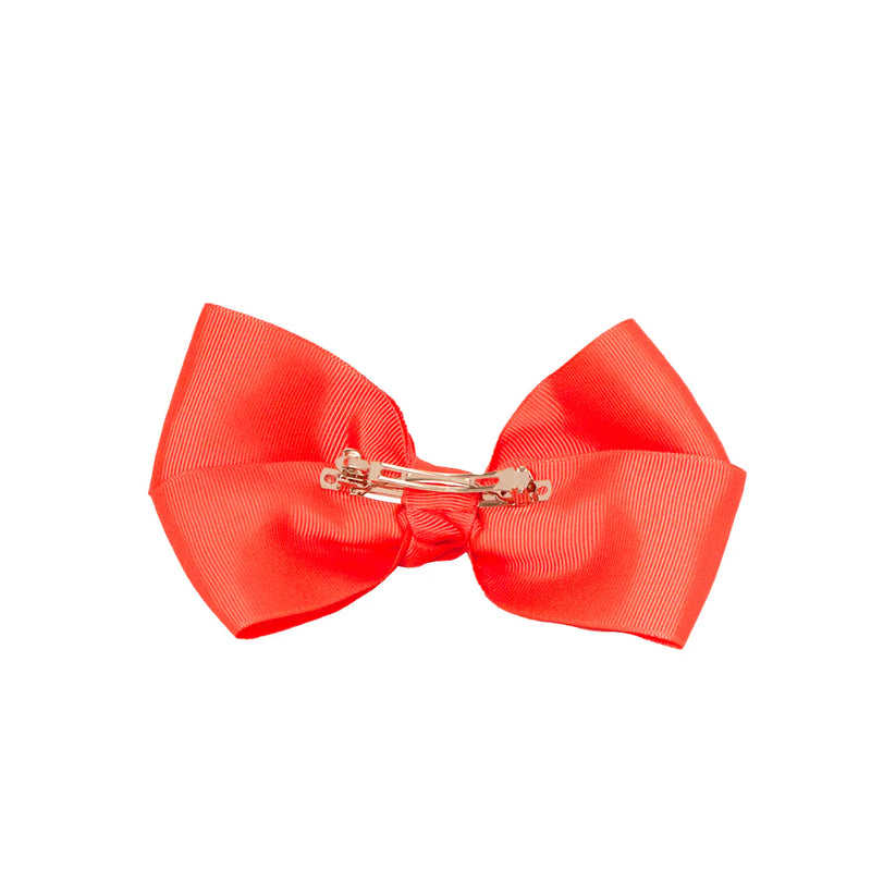 Mia Spirit - Large Grosgrain Ribbon Bow Barrette "Orange"