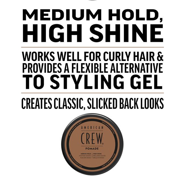 Crew American Crew Pomade 3 Oz, With Medium Hold And High Shine 3 Oz./85g