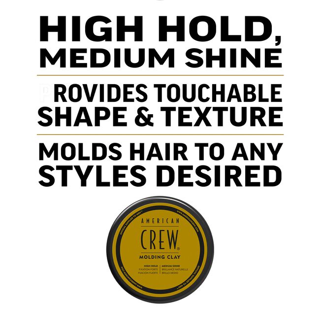 Crew American Crew Hair Molding Clay Hair Styling for Men - 3 Oz./85g