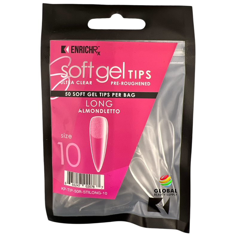 Kupa EnrichRX Soft Gel Tips Almondletto Long - Size 10 50ct