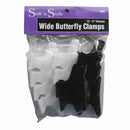 Soft'n Style - Wide Butterfly Clamps Black & White 3" 12PCs
