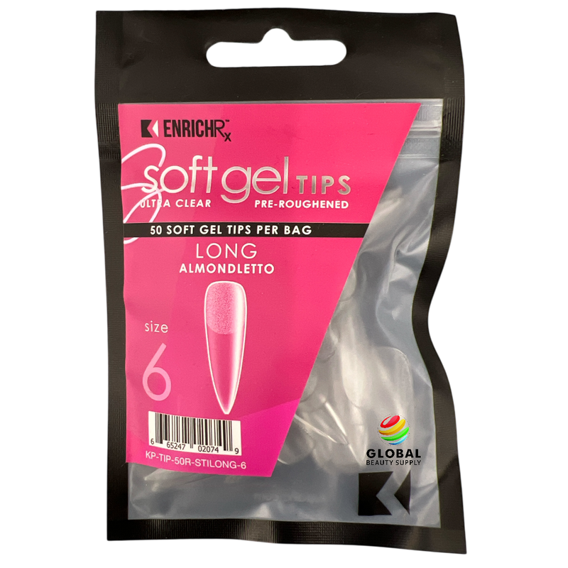 Kupa EnrichRX Soft Gel Tips Almondletto Long - Size 6 50ct
