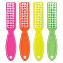 Manicure Cleaning Brushes - Firm Bristle - 24 Manicure Brushes in a Container - Neon