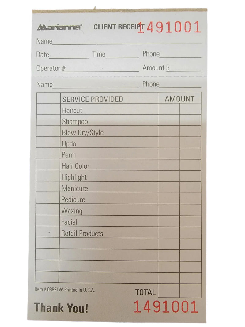 Marianna - Client Receipt Books