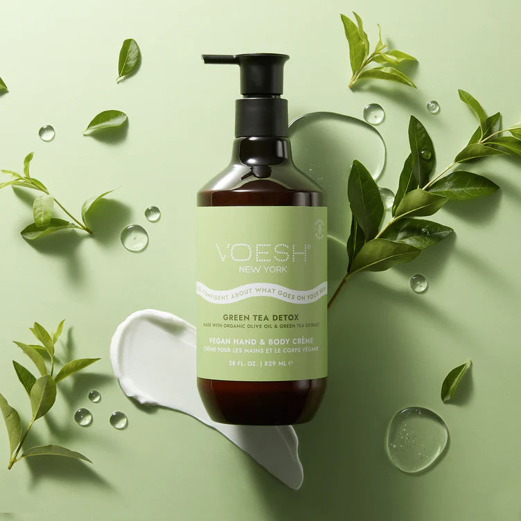 Voesh Vegan Hand & Body Creme Lotion - Green Tea Detox 28 oz