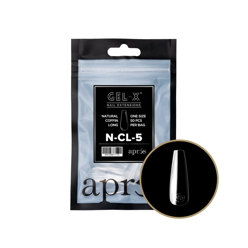 Apres Gel-X Natural Coffin Long Refill (50pcs) - Size 5