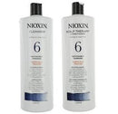 Nioxin - System 6 Cleanser and Scalp Therapy Liter Duo 33.8oz for Medium to Coarse Hair / Noticeably Thinning, Chemically Treated