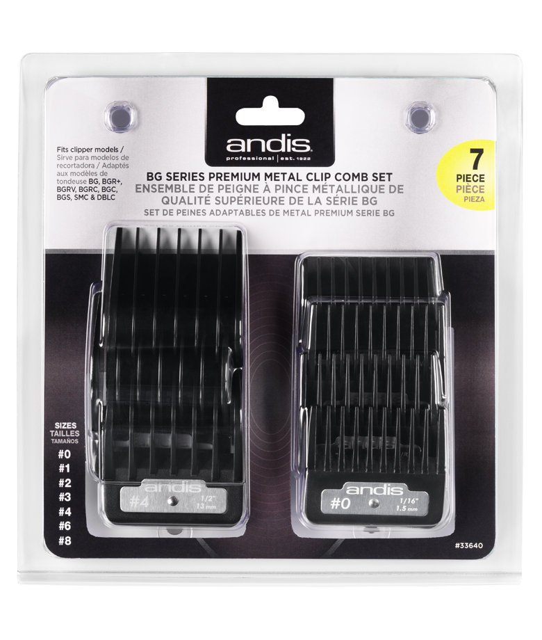 Andis BG Series Premium Metal Clip Comb Set 7pc