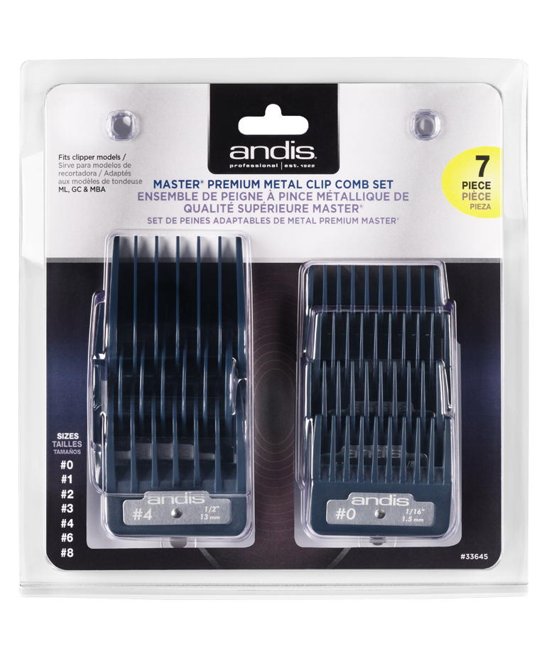 Andis Master Premium Metal Clip Comb Set 7pc