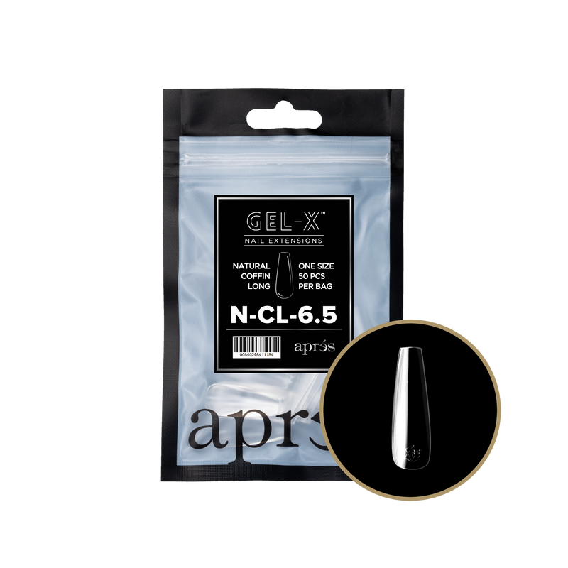 Apres Gel-X Natural Coffin Long Refill (50pcs) - Size 6.5