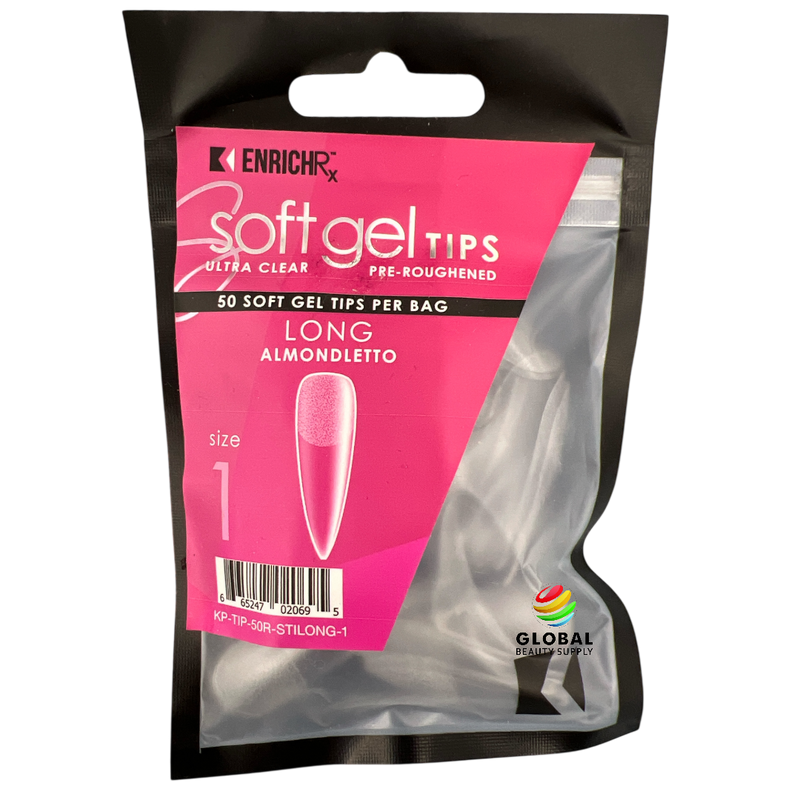 Kupa EnrichRX Soft Gel Tips Almondletto Long - Size 1 50ct
