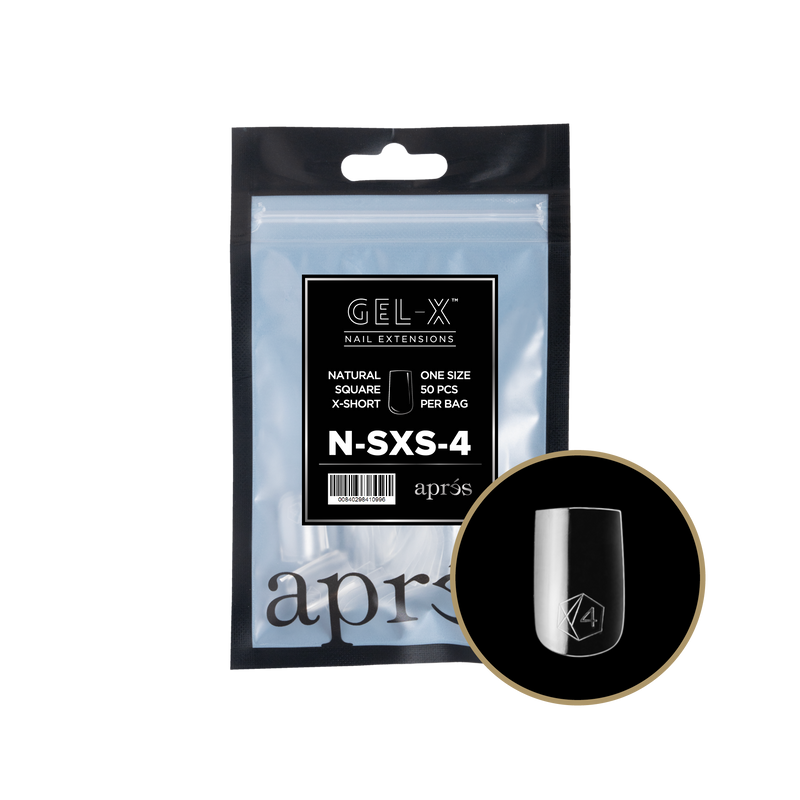 Apres Gel-X Natural Square Extra Short Refill (50pcs) - Size 4