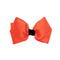 Mia Spirit - Large Grosgrain Bow Barrette "Orange & Black" #00697