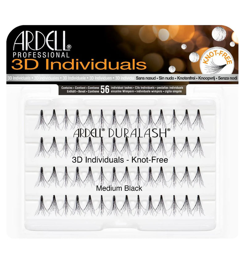 Ardell - 3D Individuals Lashes Knot Free - Medium Black 56PCs