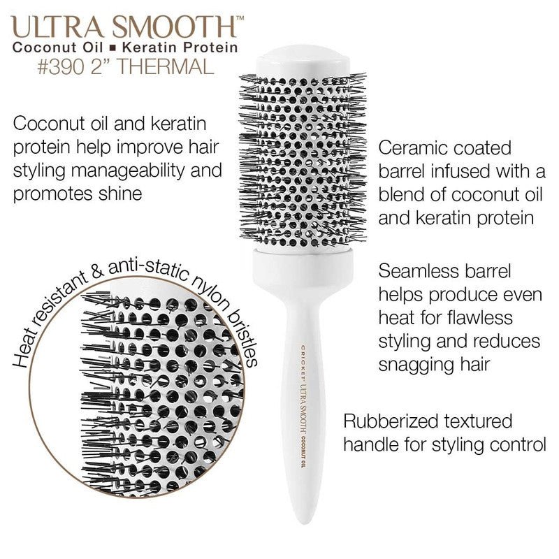 Cricket Ultra Smooth Coconut Oil Thermal Brush 390