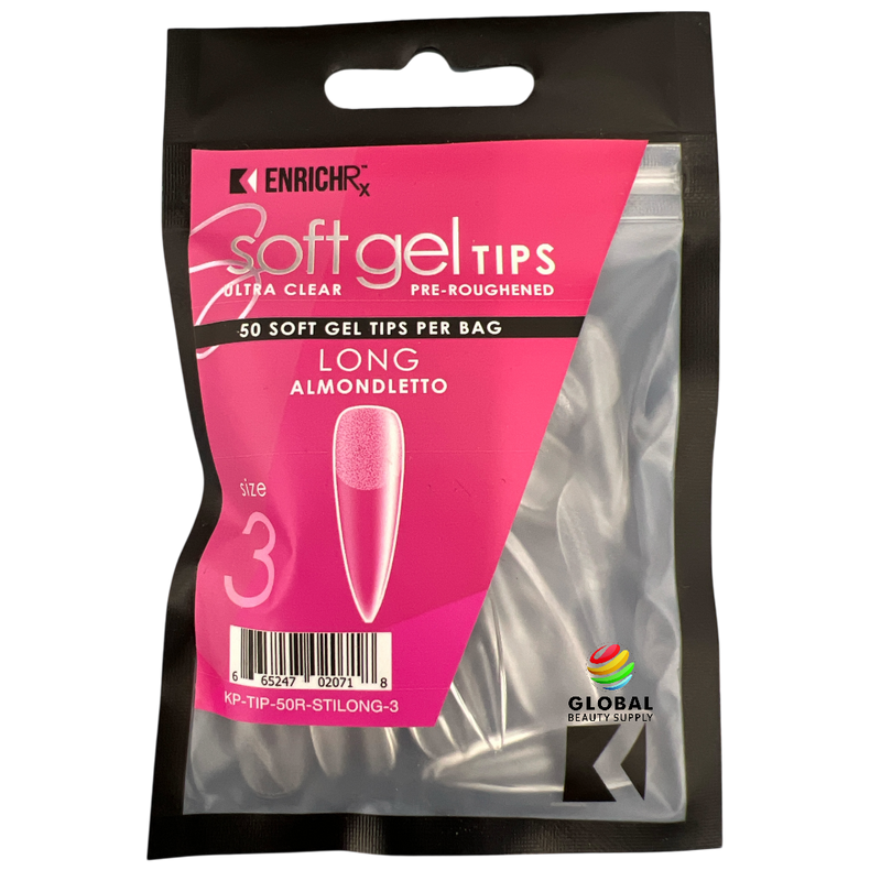 Kupa EnrichRX Soft Gel Tips Almondletto Long - Size 3 50ct