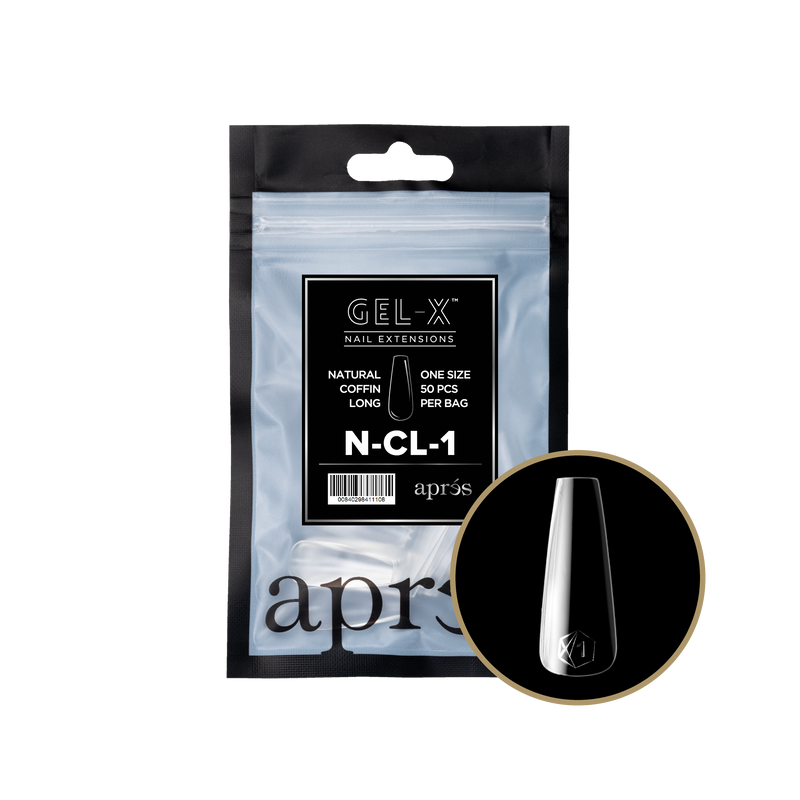 Apres Gel-X Natural Coffin Long Refill (50pcs) - Size 1