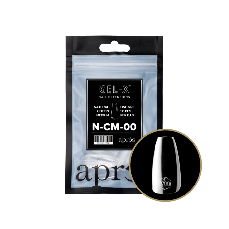 Apres Gel-X Natural Coffin Medium Refill (50pcs) - Size 00