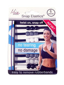 Mia Sport- Snap Elastics® "Black, Gray, White" 6PCs