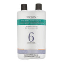 Nioxin - System 6 Cleanser and Scalp Therapy Liter Duo 33.8oz for Medium to Coarse Hair / Noticeably Thinning, Chemically Treated