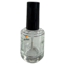 Empty Clear Nail Polish Bottle with Cap & Brush Black Cap