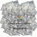 USN Nail Tips - Salon Pack 55 Bags (5 of each number 0-10) - STRAIGHT CLEAR TIPS