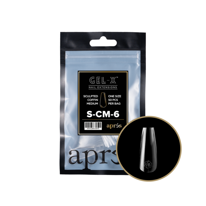 Apres Gel-X Sculpted Coffin Medium Refill (50pcs) - Size 6