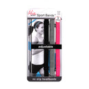 Mia Sport - Sport Bands™ Adjustable No Slip Headbands "Black, Grey, Pink" 3PCs