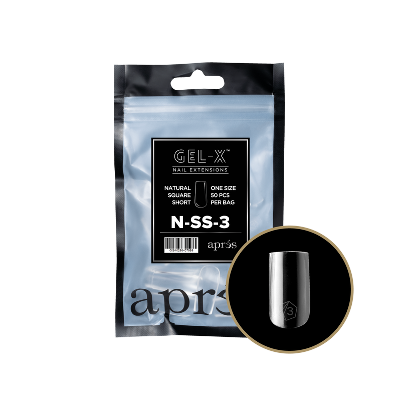 Apres Gel-X Natural Square Short Refill (50pcs) - Size 3