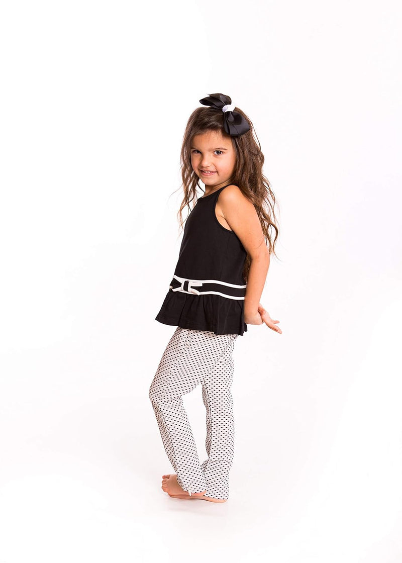 Mia Spirit - Large Grosgrain Bow Barrette "Black & White"