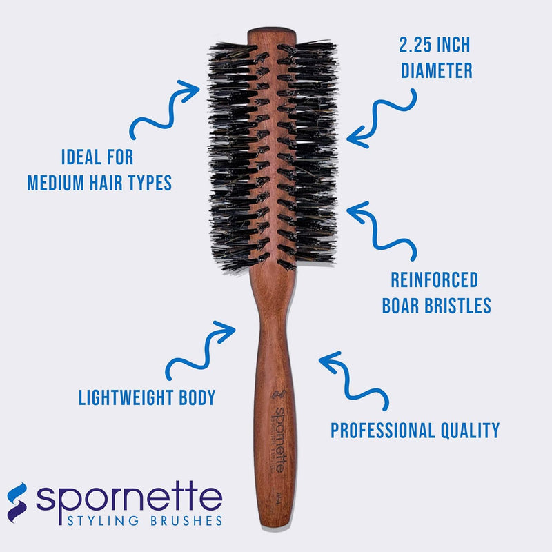 Spornette -  Italian Round Boar Bristle, 2.25in