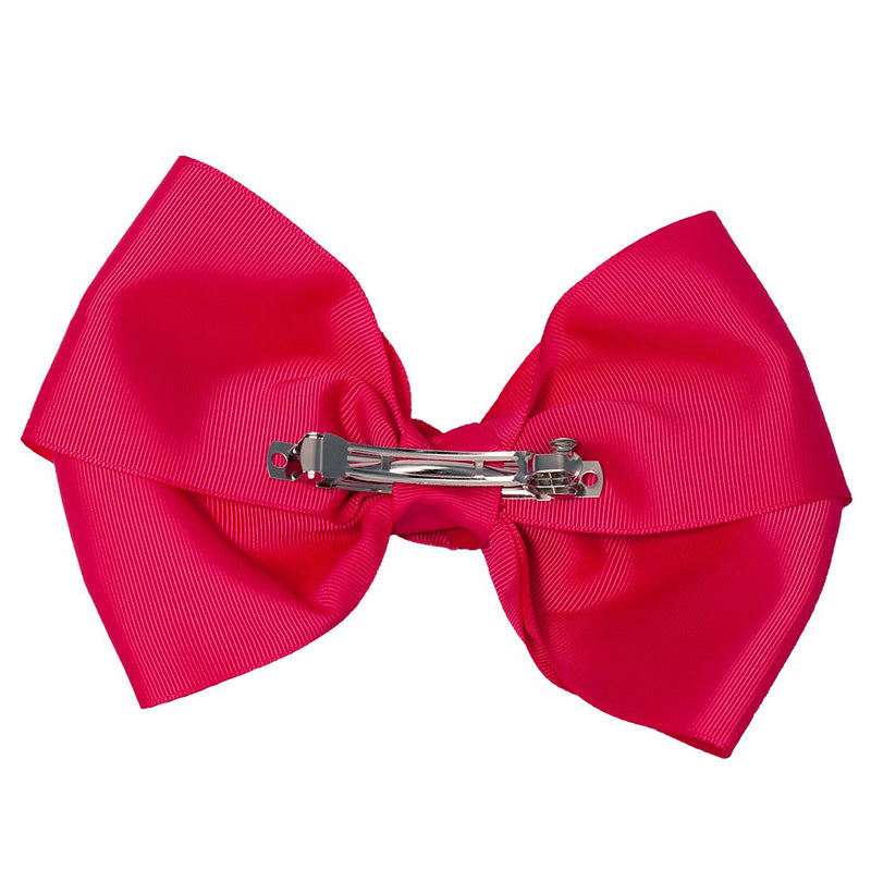 Mia Spirit - Large Grosgrain Ribbon Bow Barrette "Hot Pink"