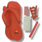 Red Salon Kit A - (Slippers, File, Toe Separators, Buffer, & Foot File) Pedicure Kit 5pcs