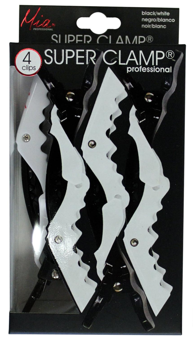 Mia Professional - Super Clamp Black/White 4 Clips